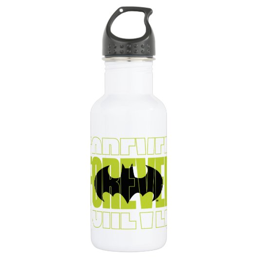 Forever Batman Typografy Symbol Graphic Edelstahlflasche (Vorderseite)
