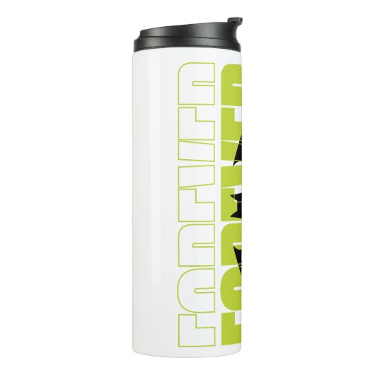 Forever Batman Typografy Symbol Graphic Thermosbecher (Nach links gedreht)