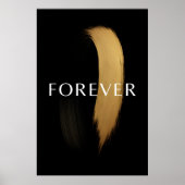 FOREVER Black & Gold Brushstroke – Elegant Art Poster (Vorne)
