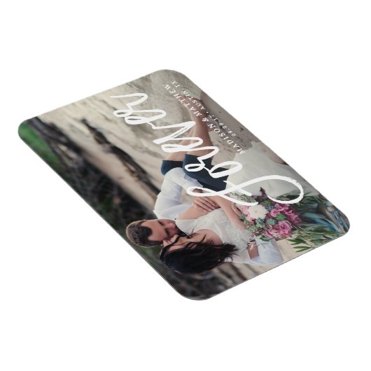 Forever Brushed Save the Date Magnet (Rechte Seite)