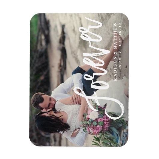 Forever Brushed Save the Date Magnet (Vertikal)