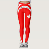 FOREVER CANADA (weißer Ahorn auf rot) Leggings (Vorderseite)