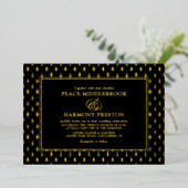 Forever Charmed Gold Black Wedding Foil Einladung (Stehend vorne)