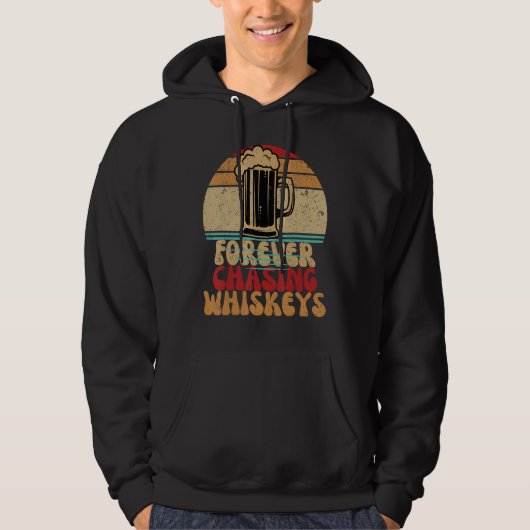 Forever Chasing Sunset Retro Beer Groovy Hoodie (Vorderseite)