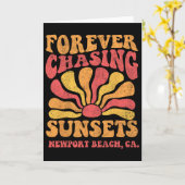 Forever Chasing Sunsets Newport Beach California 7 Karte (Gelbe Blume)