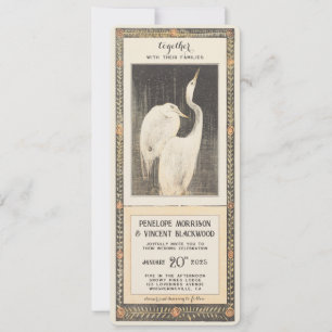 Forever Crane Liebe - Vintage Wedding Einladung