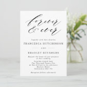Forever Elegant Calligraphy Monochrome Wedding Inv Einladung (Stehend Vorderseite)