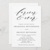 Forever Elegant Calligraphy Monochrome Wedding Inv Einladung (Vorne/Hinten)