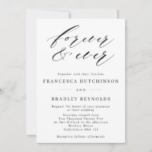 Forever Elegant Calligraphy Monochrome Wedding Inv