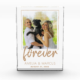 Forever Elegant Golden Script Wedding Keepake Fotoblock