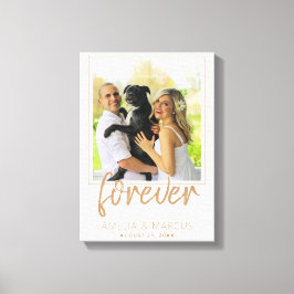 Forever Elegant Golden Script Wedding Keepake Leinwanddruck