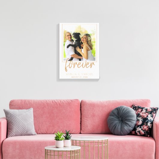 Forever Elegant Golden Script Wedding Keepake Leinwanddruck (Insitu (Wohnzimmer))