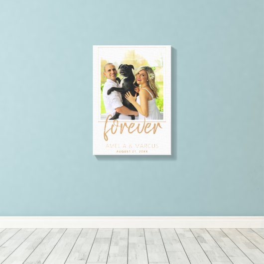 Forever Elegant Golden Script Wedding Keepake Leinwanddruck (Insitu (Holzboden))