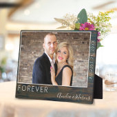 Forever Elegant Rustic Wood Script Hochzeitsschrei Fotoplatte