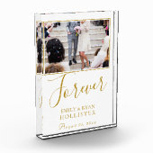 Forever Elegante Golden Script Hochzeit Fotoblock (Links)