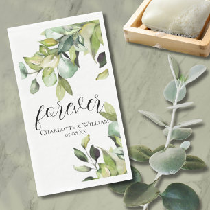 Forever Elegante Grüne Botanicals Hochzeit Serviette