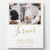 Forever Elegantes Golden Script Hochzeitsskript Fo Fotoplatte (Vorderseite)