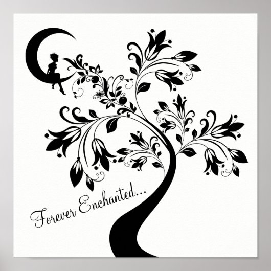 Forever Enchanted ~ Moon Liebe Girl ~ Blume Tree Poster (Vorne)