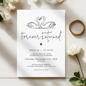Forever Entwined Minimalist Script Swans Wedding Einladung