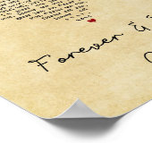 Forever & Ever Amen Vintag Heart Song Lyrik Print Poster (Ecke)