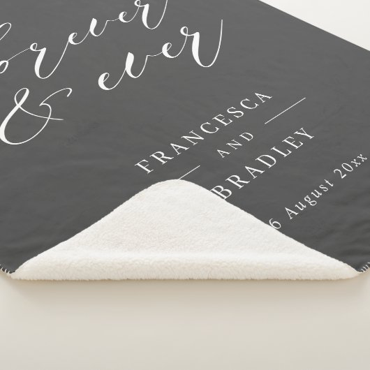 Forever & Ever Graue Kalligrafie Hochzeitsgeschenk Sherpadecke (3/4)