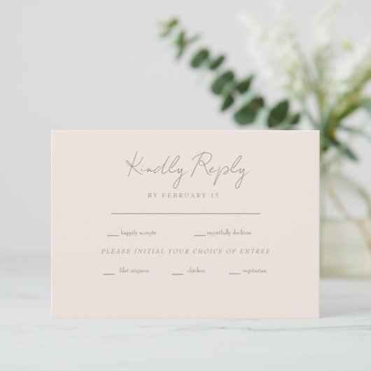Forever Faithful Blushing Bride Wedding RSVP (Stehend Vorderseite)