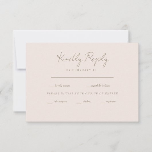 Forever Faithful Blushing Bride Wedding RSVP Karte (Vorderseite)