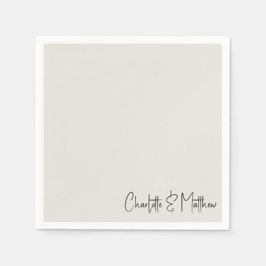 Forever Faithful Cream Custom Wedding Cocktail Serviette (Vorderseite)