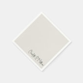 Forever Faithful Cream Custom Wedding Cocktail Serviette (Ecke)