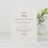 Forever Faithful Cream No Parters Wedding II Einladung (Stehend Vorderseite)