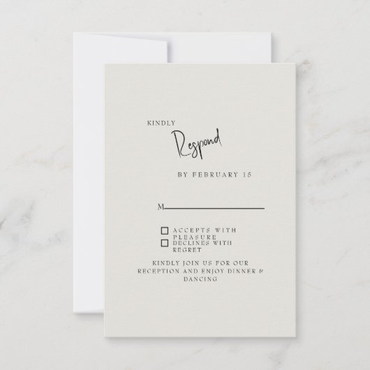 Forever Faithful Cream Simple Wedding RSVP Card (Vorderseite)
