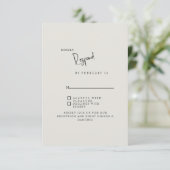 Forever Faithful Cream Simple Wedding RSVP Card (Stehend Vorderseite)