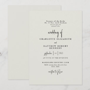 Forever Faithful Cream Wedding III Einladung