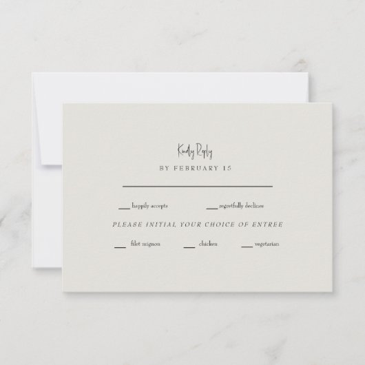 Forever Faithful Cream Wedding RSVP Karte (Vorderseite)