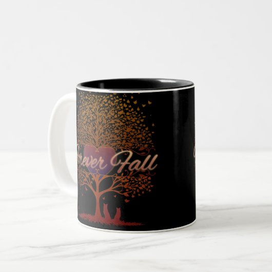 Forever Fall Herzenbaum Zweifarbige Tasse (Vorderseite Links)