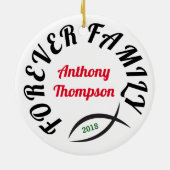 Forever Family Christliche Adoption Geschenk Keramikornament (Hinten)