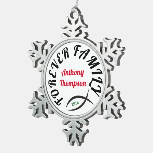 Forever Family Christliche Adoption Geschenk Schneeflocken Zinn-Ornament (Rechts)