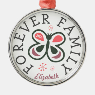 Forever Family Kids Pink Butterfly Adoption Gesche Ornament Aus Metall