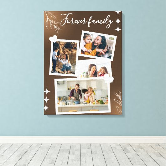 Forever Family Personalized Photo Collage Leinwanddruck (Insitu (Holzboden))