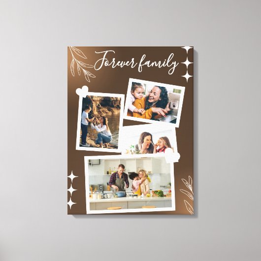 Forever Family Personalized Photo Collage Leinwanddruck (Vorderseite)