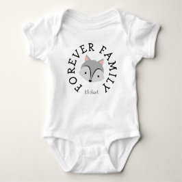 Forever Family Woodland Wolf Adoption Geschenk Baby Strampler