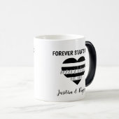 Forever fängt hier an Verheiratete Tasse des Herzj (VorderseiteRechts)