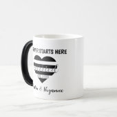 Forever fängt hier an Verheiratete Tasse des Herzj (Vorderseite Links)