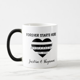 Forever fängt hier an Verheiratete Tasse des Herzj