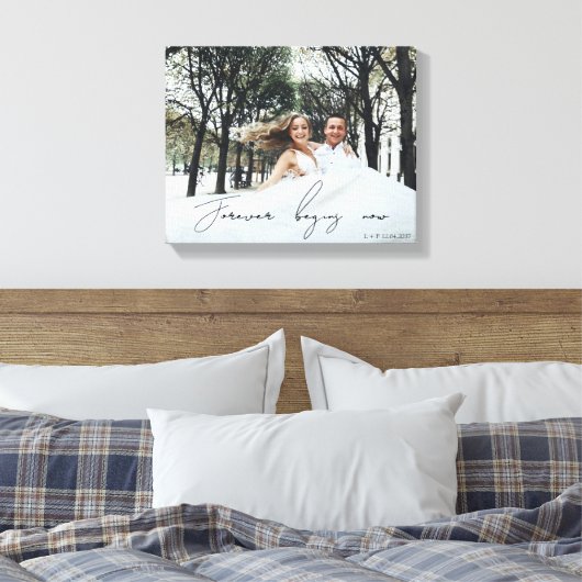 Forever fängt jetzt an, ein Geschenk für Neugebore Leinwanddruck (Insitu (Schlafzimmer))