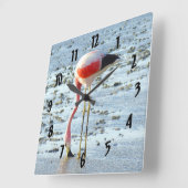Forever Flamingo Quadratische Wanduhr (Winkel)