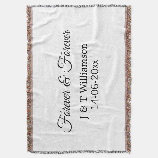 Forever & Forever fügen Sie Ehegatten Datum Liebe Decke (Vorderseite Vertikal)