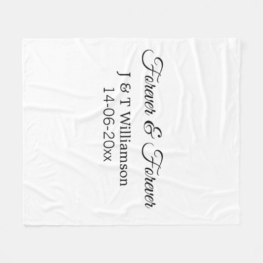 Forever & Forever fügen Sie Ehegatten Datum Liebe  Fleecedecke (Vorderseite (Horizontal))