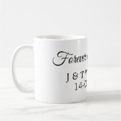 Forever & Forever fügen Sie Ehegatten Datum Liebe  Kaffeetasse (Links)