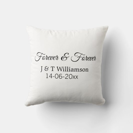 Forever & Forever fügen Sie Ehegatten Datum Liebe Kissen (Rückseite)